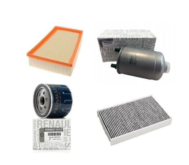 Megane 3-III Fluence Filtre Bakım Seti 1.5 Dci K9K (2008-2016) (Yağ+Hava+Polen+Mazot Filtre)