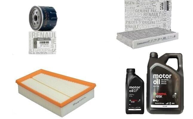 Megane 3-III Fluence Yağ Bakım Seti 1.5 Dci K9K (2008-2016) (Motor Yağı+Yağ+Hava+ Polen Filtre)