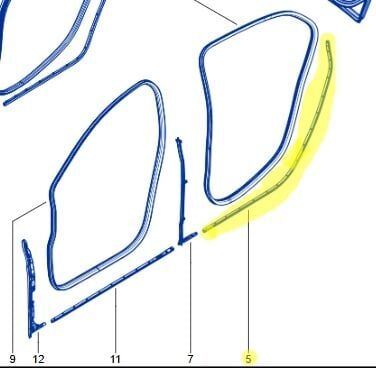 Megane 4-IV Sol Arka Kapı Toz Fitili (2020-2024) 828314012R - Renault Mais