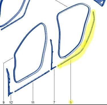 Megane 4-IV Sol Arka Kapı Toz Fitili (2020-2024) 828314012R - Renault Mais