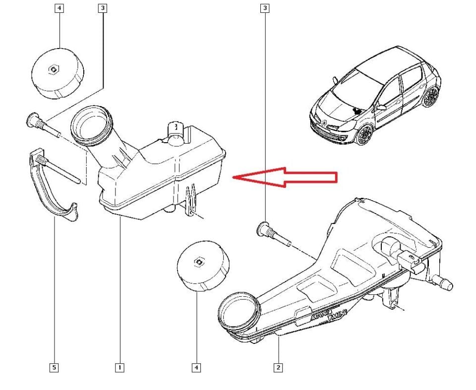 Clio 3-III Modus Fren Hidrolik Rezervuarı (Deposu) (2004-2012) 8200304084 -Renault Mais