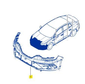 Megane 4-IV Ön Tampon Faz2 (2020-2024) 601984810R-601980575R -Yerli Kaporta